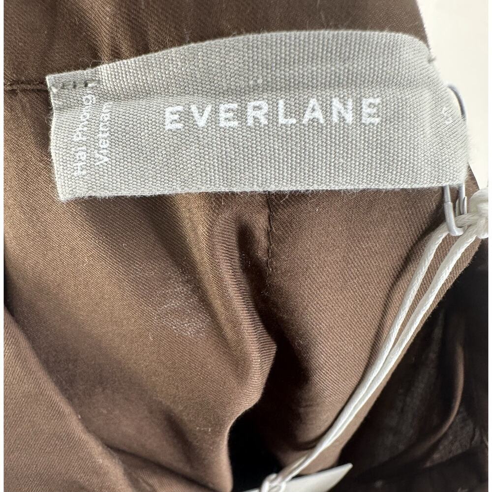 Everlane Boxy Button Front Shirt XS Brown 100% Cotton Oversized Long Sleeve NWT - Picture 7 of 8
